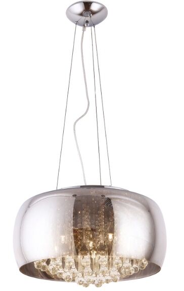 Lampa wisząca MAX-LIGHT Moonlight duża P0076-06X chromowany klosz kryształki elegancki 