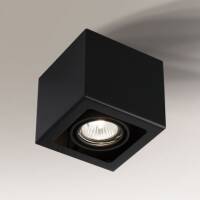 Lampa sufitowa plafon AWA 1135 cz z metalu w kolorze czarnym nowoczesna prostokątna GU10