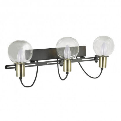 Lampa ścienna kinkiet gianni MB16096-3B Italux w surowym stylu industrialnym metalowe elementy mają czarne wykończenie z dodatkami antycznego brązu  potrójny