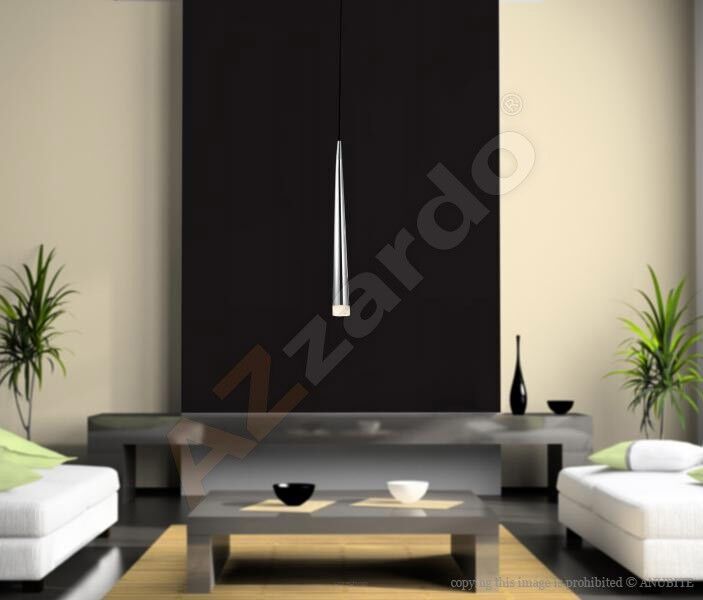 Lampa wisząca Stylo 1 AZzardo AZ0117 chrom klosz w kształcie stożka na końcu szklany
