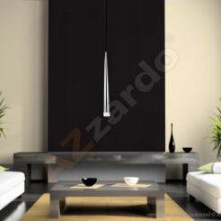 Lampa wisząca Stylo 1 AZzardo AZ0117 chrom klosz w kształcie stożka na końcu szklany