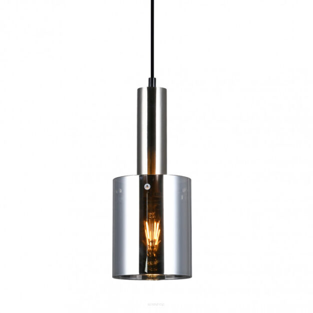 Lampa wisząca SARDO PND-5581-1-SC+SG Italux Nikiel satynowy + dymiony klosz