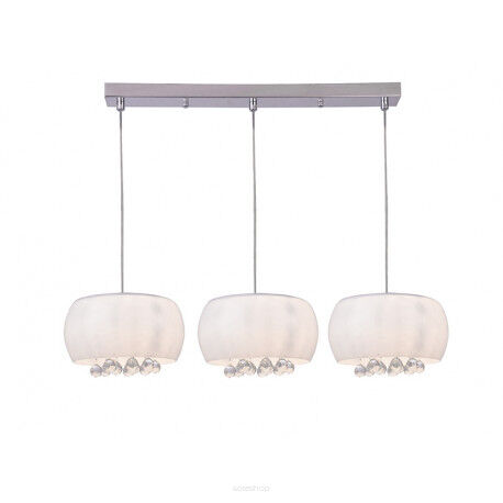 Lampa wisząca Quince 3 AZzardo AZ2455 szklane białe klosze spod kloszy wyłaniają się kryształki pałacowa nowoczesna 　