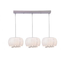 Lampa wisząca Quince 3 AZzardo AZ2455 szklane białe klosze spod kloszy wyłaniają się kryształki pałacowa nowoczesna 　