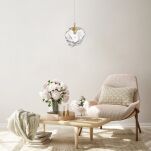 LAMPA WISZĄCA LAMPA WEWNĘTRZNA ROCK PENDANT P0488-01F-U8AC ZUMA LINE G9 METAL / SZKŁO  ZŁOTY  - 4