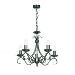Lampa wisząca BERNICE 5x antyczne srebro ENDON LIGHTING 2030-5AS  