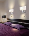 Kinkiet Martens AZzardo MB2251-B-LED-R WH AZ1526 z metalu w kolorze chromu i białego materiału w kształcie prostokąta nowoczesna do czytania LED - 2