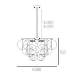 Lampa wisząca Tromso - P04094BR COSMO light IDEALNA jako główne oświetlenie salonu lub jadalni modny kolor mosiądź lekkość - 3