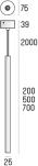 Lampa wisząca STIK 25.700 ZW LED Labra 5.1764 wysokość 70 cm - 5