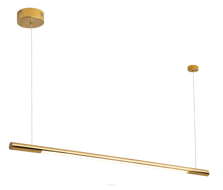Lampa wisząca ORGANIC HORIZON P0356  poprzeczna rurka Maxfliz lampa jest w stylu nowoczesnym złota led okrągła