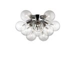 Plafon Dea PL10 Ideal Lux  074740 Klosze w kształcie kulek wykonane są z przezroczystego szkła oprawa z metalu w kolorze chromu - 2