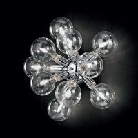 Plafon Dea PL10 Ideal Lux  074740 Klosze w kształcie kulek wykonane są z przezroczystego szkła oprawa z metalu w kolorze chromu