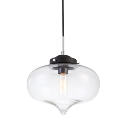Lampa wisząca Heart MDM2096/1 B Italux nowoczesna klosz w kształcie kulistym ze szkła transparentnego