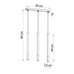 Lampa wisząca MOZAICA 1 SL.0886 SOLLUX LIGHTING cienkie tuby na listwie - 2
