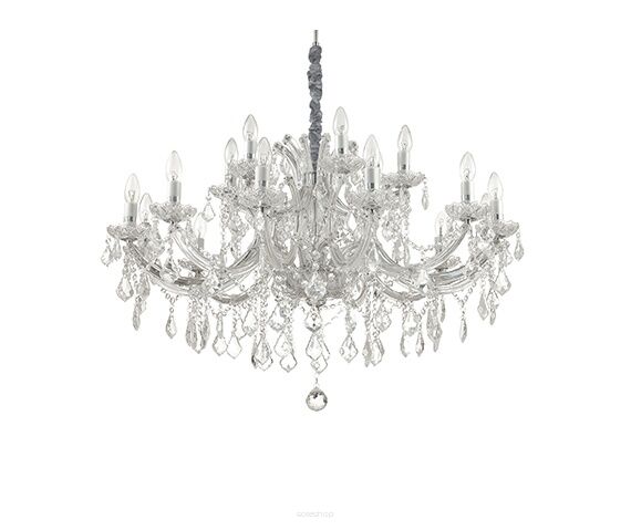 Lampa wisząca Żyrandol Napoleon SP18 chrom 167268 KRYSZTAŁOWY KLASYCZNYIP20 E27 metal Ideal Lux OPRAWA W STYLU KLASYCZNYM