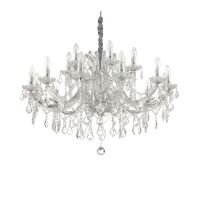 Lampa wisząca Żyrandol Napoleon SP18 chrom 167268 KRYSZTAŁOWY KLASYCZNYIP20 E27 metal Ideal Lux OPRAWA W STYLU KLASYCZNYM