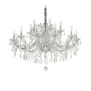 Lampa wisząca Żyrandol Napoleon SP18 chrom 167268 KRYSZTAŁOWY KLASYCZNYIP20 E27 metal Ideal Lux OPRAWA W STYLU KLASYCZNYM