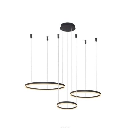 Lampa wisząca HALO PENDANT 80+60+40 CCT BK + REMOTE CONTROL czarna AZ4972