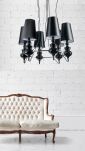 LAMPA WISZĄCA BAROCO 6 BLACK AZzardo AZ1379 styl barokowy z tkaniny i metalu - 2