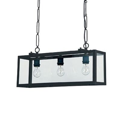 Lampa wisząca IGOR SP3 CZARNY Ideal Lux  092881  ma kolor czarny  jest w kształcie prostokąta surowy kształt styl industralny