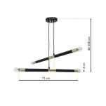 Lampa wisząca BASTONE BLACK/GOLD 4xE14 MILAGRO MLP6564  - 3