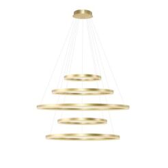 Lampa wisząca HALO PENDANT 150+120+100+80+60 CCT BK + REMOTE CONTROL złota Azzardo AZ5352