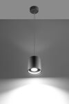 Okrągła lampa wisząca Orbis szary walec  SL.0052 SOLLUX LIGHTING techniczna nowoczesna okrągła - 2