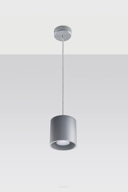 Okrągła lampa wisząca Orbis szary walec  SL.0052 SOLLUX LIGHTING techniczna nowoczesna okrągła
