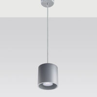Okrągła lampa wisząca Orbis szary walec  SL.0052 SOLLUX LIGHTING techniczna nowoczesna okrągła