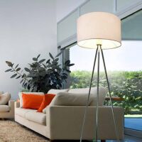 Lampa podłogowa Finn biała AZzardo FL-12025 WH AZ1037 biały abażur z tkaniny trzy nogi
