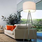 Lampa podłogowa Finn biała AZzardo FL-12025 WH AZ1037 biały abażur z tkaniny trzy nogi