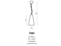 Lampa wisząca Capo Azzardo AD8083-1 wykonana z chromowanego metalu oraz szklanego klosza w kolorze chromu - 5