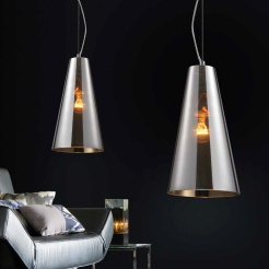 Lampa wisząca Capo Azzardo AD8083-1 wykonana z chromowanego metalu oraz szklanego klosza w kolorze chromu