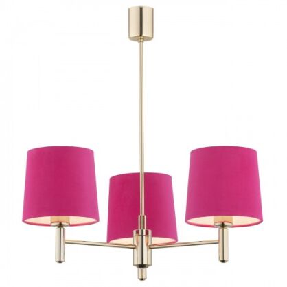 Lampa wisząca żyrandol PONTE 1498 Argon mosiądz róż 3xE27