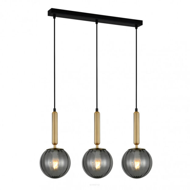 Lampa wisząca Ravena PND-2324-3L BRO+SG Italux Potrójna na listwie mosiądz