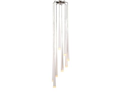 Lampa wisząca Stylo 8 AZzardo AZ0209 biała klosze w kształcie stożków na końcach szklane