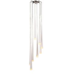 Lampa wisząca Stylo 8 AZzardo AZ0209 biała klosze w kształcie stożków na końcach szklane