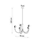 Lampa wisząca PICCOLO 5 SL.0855 SOLLUX LIGHTING loft industrial czarna - 2