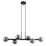 Lampa wisząca Olbia PND-38679-6-BK+SG  czarna nowoczesna kule umieszczone na podłużnej listwie - 2