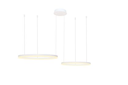 Lampa wisząca HALO PENDANT 80+60 CCT BK + REMOTE CONTROL biała Azzardo AZ4977