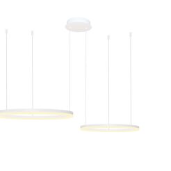 Lampa wisząca HALO PENDANT 80+60 CCT BK + REMOTE CONTROL biała Azzardo AZ4977