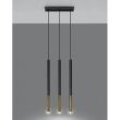 Lampa wisząca MOZAICA 1 SL.0892 SOLLUX LIGHTING nowoczesna 3x G9 czarno-złota listwa - 3