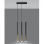 Lampa wisząca MOZAICA 1 SL.0892 SOLLUX LIGHTING nowoczesna 3x G9 czarno-złota listwa - 3