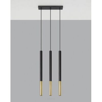 Lampa wisząca MOZAICA 1 SL.0892 SOLLUX LIGHTING nowoczesna 3x G9 czarno-złota listwa