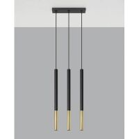 Lampa wisząca MOZAICA 1 SL.0892 SOLLUX LIGHTING nowoczesna 3x G9 czarno-złota listwa