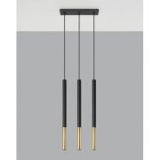 Lampa wisząca MOZAICA 1 SL.0892 SOLLUX LIGHTING nowoczesna 3x G9 czarno-złota listwa