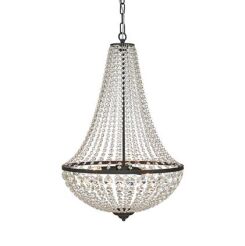 Lampa wisząca GRÄNSÖ Wisząca 3L Czarny/MC  granso 107028  Markslojd Styl pałacowy glamour przezroczyste kryształki metalowe elementy w kolorze czarnym  źródła  światła E14 50 cm szerokości