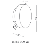 LAMPA SCHODOWA ELKIM LESEL 009 XL Nowoczesna funkcjonalna  LED 3000K / 4000K czarna / biała - 4