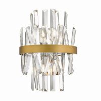 Kinkiet kryształowy CONSTANTINOPLE ze złotymi dodatkami Zuma Line W0567-02D-B57G