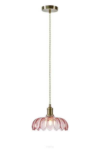 Lampa wisząca Kurage 1L E27 109178 Markslojd antyczny mosiądz/różowa Ø26cm